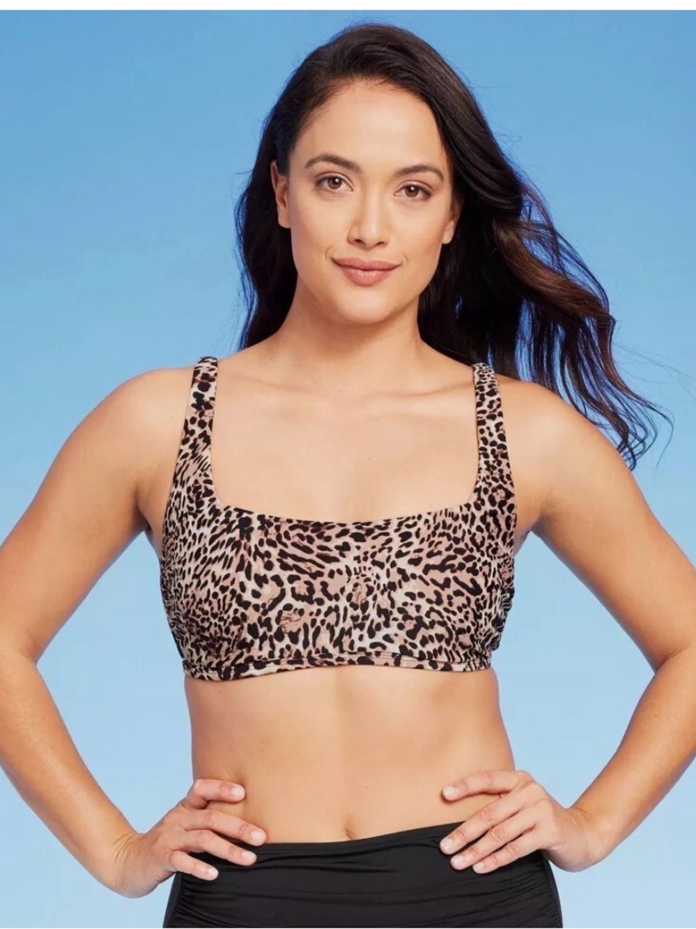 Kona Sol Leopard Print Bikini Top - leopard print